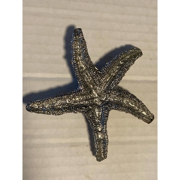 Silver Metal Starfish Paperweight 3.5” - Picture 3 of 4